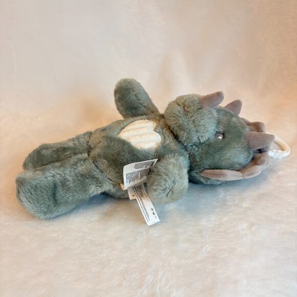 11" Musical Lullaby Triceratops Plush Green Soother Stroller Clip 2023 Dream Gro - Picture 3 of 9